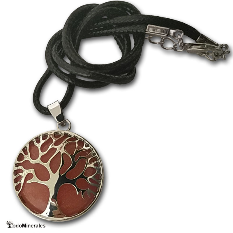 Arbol de la vida con disco de Calcedonia Rosa