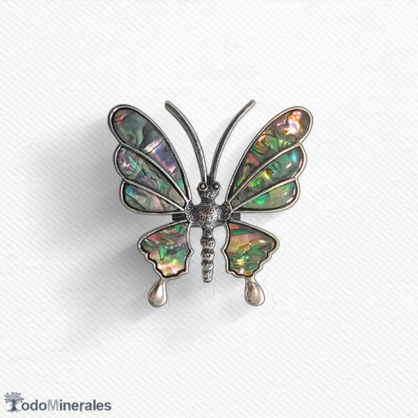 Broche Mariposa con Nácar Irisado