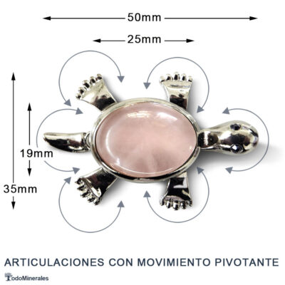 Joya colgante tortuga Cuarzo Rosa