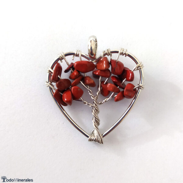 Corazón árbol de la vida de Jaspe rojo