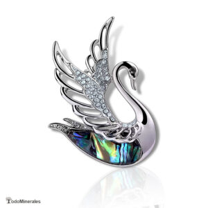 Broche Cisne de nácar de concha de abalón natural