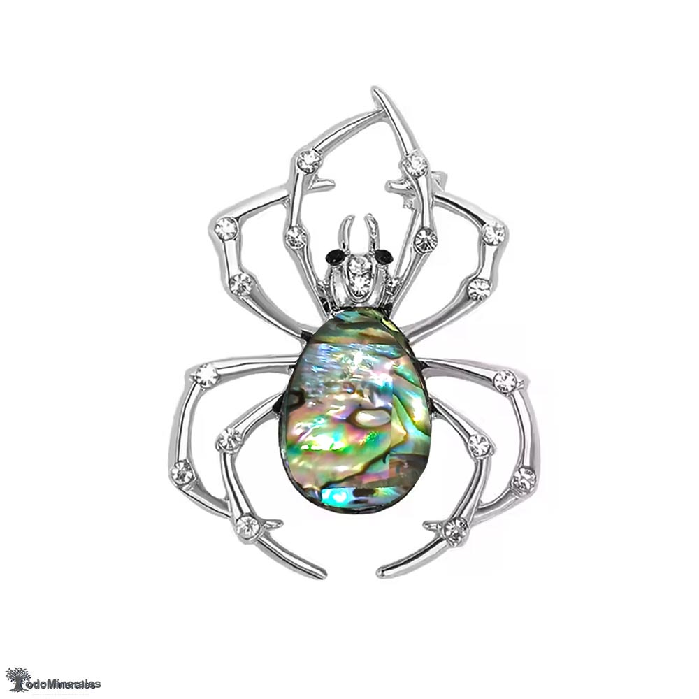 Broche Araña con Nácar abalón y brillantes