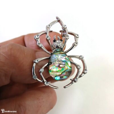 Broche Araña con Nácar abalón y brillantes