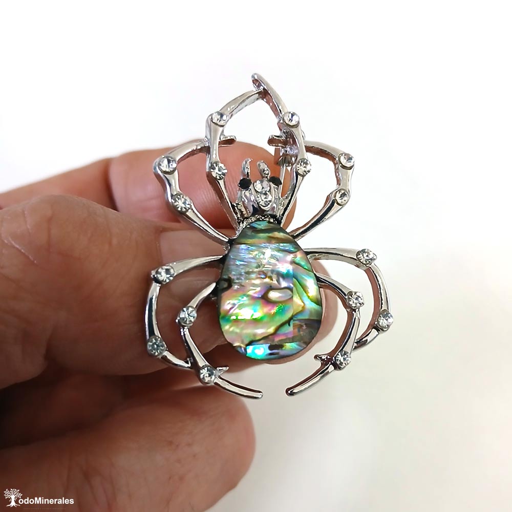 Broche Araña con Nácar abalón y brillantes